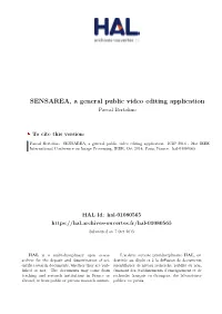 SENSAREA, a General Public Video Editing Application Pascal Bertolino