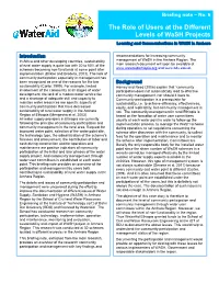 The Role of Users at the Different Levels of Wash Projects