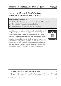 W 312/1 Windows 10: Top Free Apps from the St
