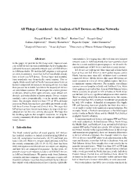 An Analysis of Iot Devices on Home Networks