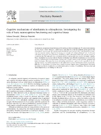 Cognitive Mechanisms of Alexithymia in Schizophrenia Investigating the Role of Basic Neurocognitive Functioning and Cognitive B