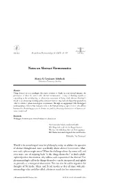 Notes on Abstract Hermeneutics