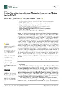 On the Transition from Control Modes to Spontaneous Modes During ECMO