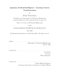 Quantum Artificial Intelligence - Learning Unitary Transformations