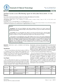 Sodium Acetate As an Alkalinizing Agent for Salicylate Intoxication