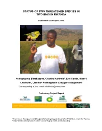 Status of Two Threatened Species in Two Ibas in Rwanda
