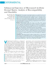 Submucosal Injection of Micronized Alloderm