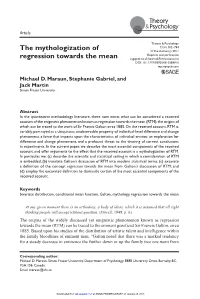 The Mythologization of Regression Towards the Mean the Received Account of RTM Is a Paradigm Case of a Phenomenon Having Been Mythologized