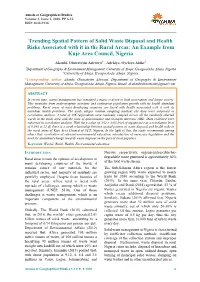 Trending Spatial Pattern of Solid Waste Disposal and Health Risks Associated with It in the Rural Areas: an Example from Kuje Area Council, Nigeria