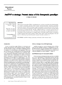 Antitnf-Α Strategy: Present Status of This Therapeutic Paradigm J