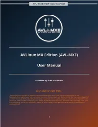 Avlinux MX Edition (AVL-MXE) User Manual