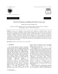 Diversity of Termitomyces in Kodagu and Need for Conservation