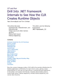 Drill Into .NET Framework Internals to See How the CLR Creates Runtime Objects Hanu Kommalapati and Tom Christian
