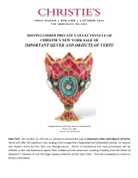 Important Silver and Objects of Vertu