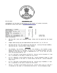 NOTES 1. Hon'ble DB-I Will Not Assemble Today. Dates Will Be Given by the Court Master