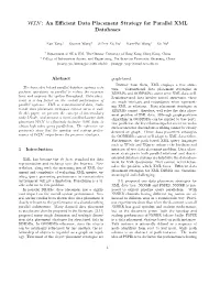 WIN: an Efficient Data Placement Strategy for Parallel XML Databases