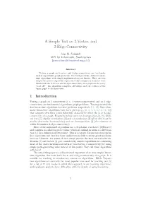 A Simple Test on 2-Vertex- and 2-Edge-Connectivity Arxiv Version