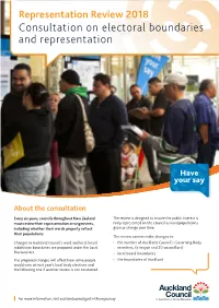 Consultation on Electoral Boundaries and Representation