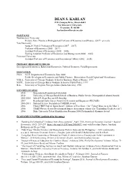 Dean Karlan CV