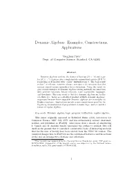 Dynamic Algebras: Examples, Constructions, Applications