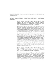 Marine Fishes of the Azores: an Annotated Checklist and Bibliography