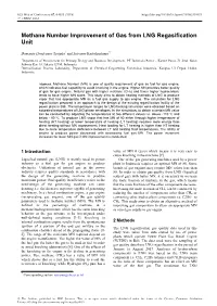 Methane Number Improvement of Gas from LNG Regasification Unit