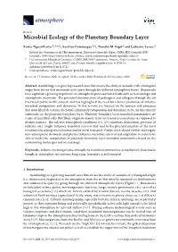 Microbial Ecology of the Planetary Boundary Layer