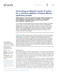 Uncovering an Allosteric Mode of Action for a Selective Inhibitor Of