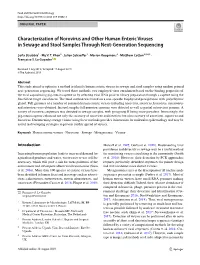 Characterization of Norovirus and Other Human Enteric Viruses in Sewage and Stool Samples Through Next‑Generation Sequencing