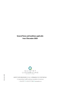 General Terms and Conditions Applicable from 1 December 2020