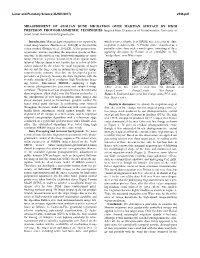 Measurement of Aeolian Dune Migration Over Martian Surface by High Precision