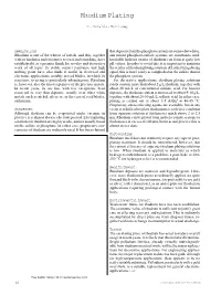 Rhodium Plating
