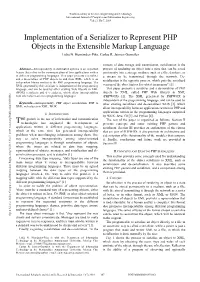 Implementation of a Serializer to Represent PHP Objects in the Extensible Markup Language Lidia N