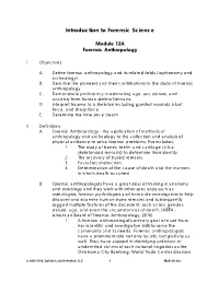 Introduction to Forensic Science