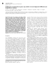 Modification of Topoisomerase Genes Copy Number in Newly Diagnosed