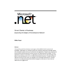 Smart Client in Business: Expanding the Edges of the Enterprise Network