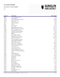 Accounts Payable Summary by Vendor Number