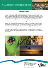 Amazon Information Sheet