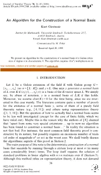 An Algorithm for the Construction of a Normal Basis