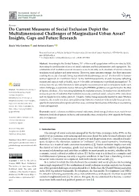 Do Current Measures of Social Exclusion Depict the Multidimensional Challenges of Marginalized Urban Areas? Insights, Gaps and Future Research