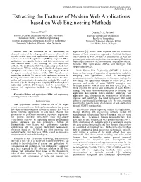 Extracting the Features of Modern Web Applications Based on Web Engineering Methods