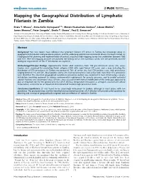 Mapping the Geographical Distribution of Lymphatic Filariasis in Zambia