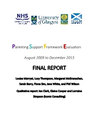 Parenting Support Framework Evaluation