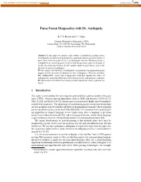 Parse Forest Diagnostics with Dr. Ambiguity