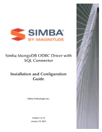 Simba Mongodb ODBC Driver with SQL Connector Installation And