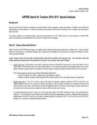 Special Analysis