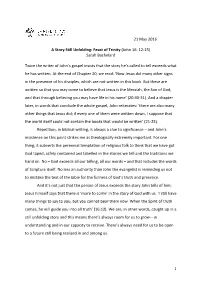 21 May 2016 a Story Still Unfolding: Feast of Trinity (John 16: 12-15