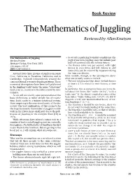 Book Review: the Mathematics of Juggling, Volume 51, Number 1