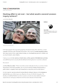 Hacking Affair Is Not Over – but What Would a Second Leveson Inquiry Achieve?