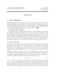 Lecture 20 1 Linear Equations